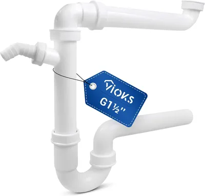 Obrázek produktu pro Sifon 1 1/2 - 2 palce – Úsporný sifon s horizontálním odtokem 40 mm pro umyvadlo nebo dřez