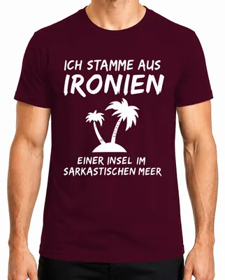 Zdjęcie produktu dla Koszulka męska I'm from Ironies of an Island Sarcastic Humour Palms, bordowy, S
