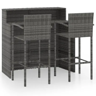 Produktbild von vidaXL 3-tlg. Gartenbar-Set Grau