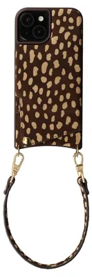 Productafbeelding van Selencia Nova Real Leather Backcover met Koord en Pashouder voor de Apple iPhone 15 - Fawn Chic