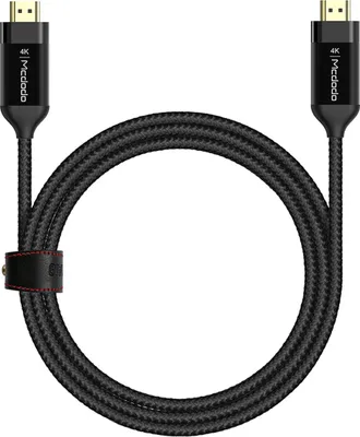 Image de Mcdodo Câble HDMI tressé 4K mâle Connecteur Haute vitesse Câble TV Vidéo Gaming Home Cinéma en noir 2 mètres
