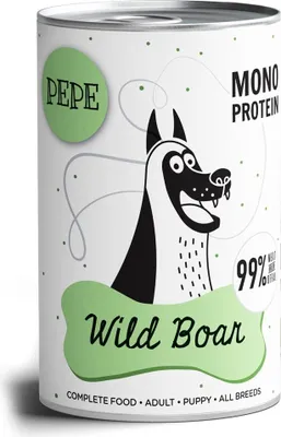 Obrázek produktu pro Krmivo pro zvířata Pepe Wild Boar - mokré krmivo pro psy - 400 g