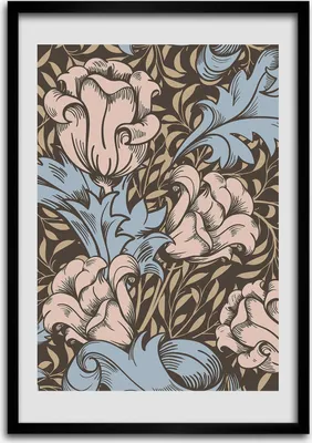 Produktbild von Bild - Bilderrahmen - Foto - 70 cm x 100 cm - MDF - Rahmen - Wandkunst - Blumen und Blätter
