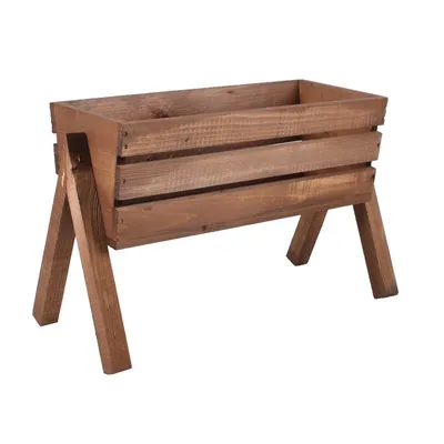 Obrázek produktu pro Dřevěný truhlík na nožkách - hnědý