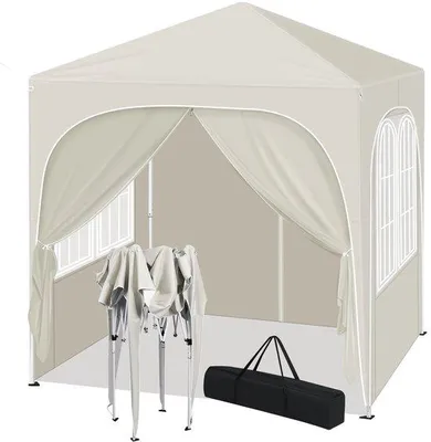 Obrázok produktu pre Skladací párty stan 2x2 m, béžový, nepremokavý