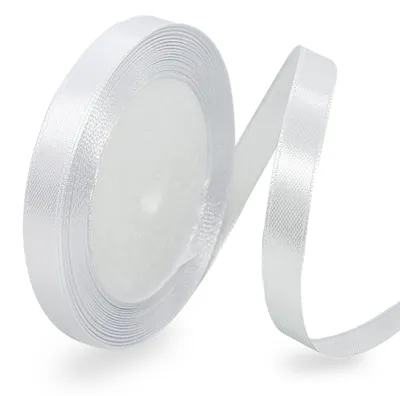 Satijnband weiß 10 mm x 22 m – Geschenkband aus Polyester