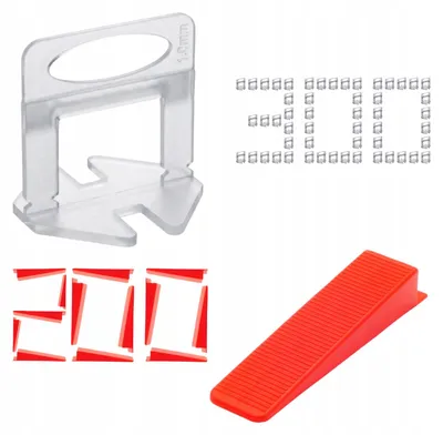 Produktbild von Nivelliersystem Clips 300 Stk. + Keile 200 Stk. Fugen 1 mm