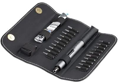 Produktbild von StarTech.com Elektrischer Mini-Schraubendreher - Mini-Akkuschrauber für Elektronik-, Laptop-, Computer-, Tablet- & Telefon-Reparaturen - 20 Bits - LED - Magnetisch - Kabellos, Elektrischer Schraubendreher, Gerader Griff, Silber, 110 RPM, 0,35 Nm, Akku