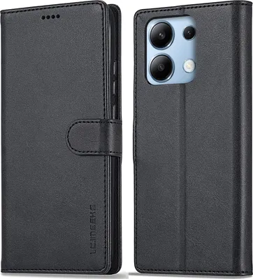 Image de Etui pour Xiaomi Redmi Note 13 4G étui en cuir avec fermeture magnétique et support, étui de protection noir