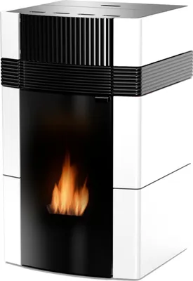 Productafbeelding van Woody 24 kW – Pelletkachel met wateraansluiting, ++ | Wit keramiek