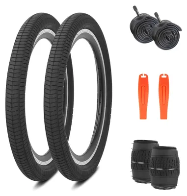 Imagen del producto de Juego de 2 neumáticos plegables para BMX de 24 pulgadas, con cámaras incluidas
