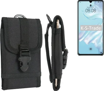 Produktbild von K-S-Trade Holster Handy Hülle kompatibel mit Huawei P30 Lite Holster Handytasche Gürtel Tasche Schutz Hülle Robust Outdoor schwarz