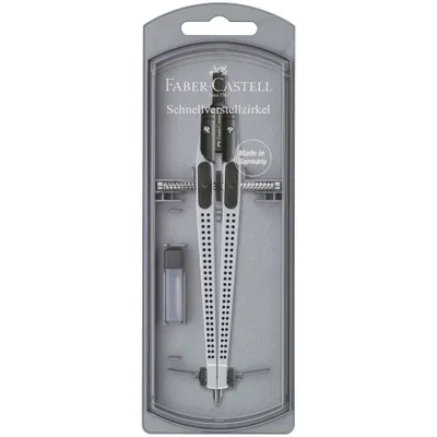 Image de FABER-CASTELL Zirkel Schnellverstellzirkel Grip silber