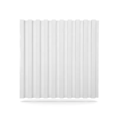 A white, fluted panel is shown against a white background.