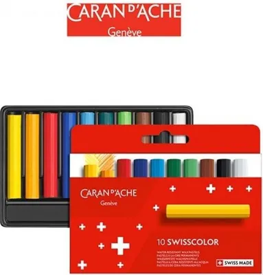 Image de Crayons de cire 10 couleurs Caran d'Ache Swisscolor