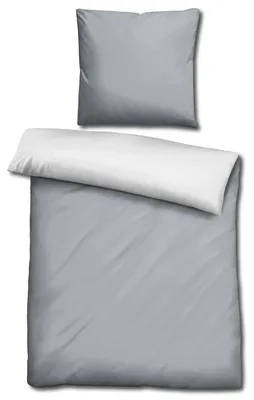 Obrázok produktu pre Sleezzz® Renforcé obojstranné posteľné prádlo svetlosivé/biele 135 x 200 + 80 x 80 cm