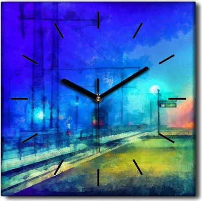 Produktbild von Coloray Uhr auf Leinwand 30x30 cm Wand Uhr Dekoration Wohnzimmer Segeltuch schwarze Hände -Landschaftsarchitektur
