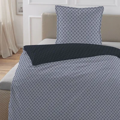 Produktbild von Hechter Paris Mako-Satin Bettwäsche 61311 marine 135x200 cm + 80x80 cm
