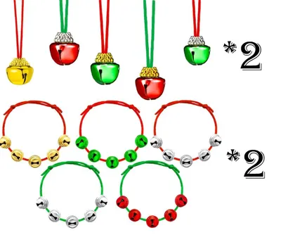 Weihnachtsglocken Set, 20 Stück, Armband, Halskette, Christbaumglocken, DIY