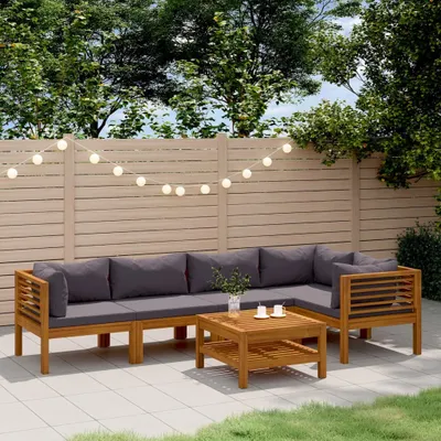 Productafbeelding van Maison Exclusive - 6-delige loungeset voor de tuin met kussens, gemaakt van massief acaciahout