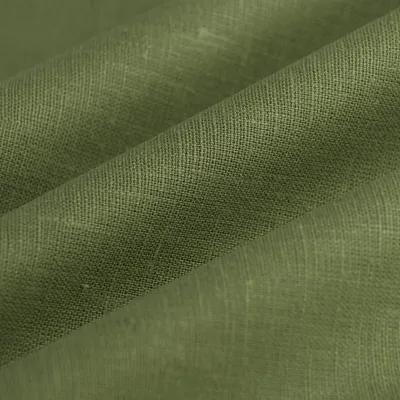 Imagen del producto de Tejido de lino, 145 cm de ancho, color verde oliva, con revestimiento Solaro
