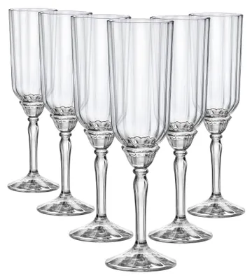 Produktbild von Rocco Bormioli Bormioli Rocco Florian - 6er-Set Gläser aus Glas, transparenter Fuß, für Prosecco, 21 cl