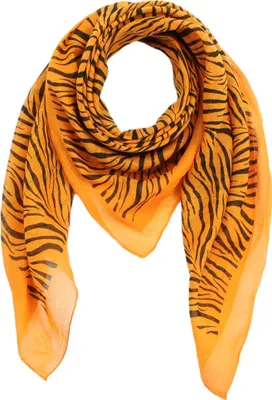 Produktbild von Baumwolltuch - Zebra orange - schwarz - quadratisches Tuch