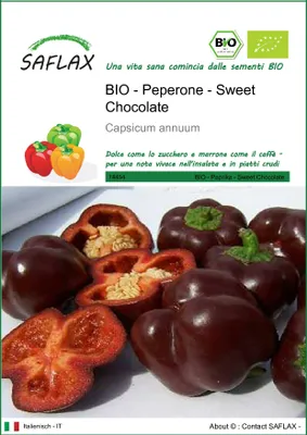 Immagine prodotto di SAFLAX  -- Peperone - Sweet Chocolate - 10 semi - Capsicum