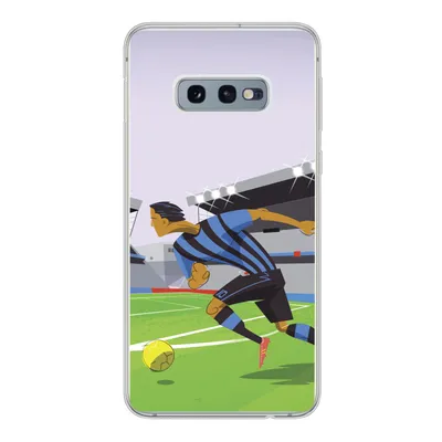 Produktbild von MuchoWow® Handyhülle Schutzhülle Hülle für Samsung Galaxy S10e Eine Illustration von Spielern, die in einem Stadion Fußball spielen - Junge - Mädchen - Kinder Silikon Softcase Handy Hülle - Handy