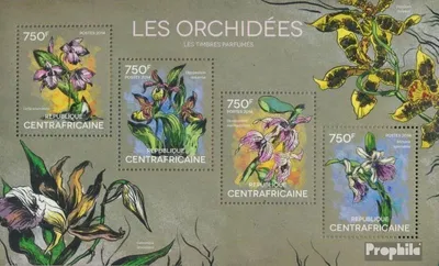 Produktbild von Briefmarken Zentralafrikanische Republik 2014 Mi 4740-4743 Kleinbogen (kompl. Ausgabe) postfrisch Orchideen – parfümiert