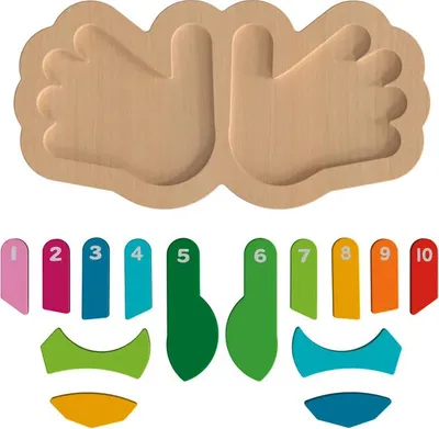 Produktbild von Zahlenbausteine Legehände Playtive Lernspiel Montessori Sets, aus Echtholz, Kinderspielzeug