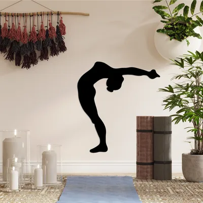 Produktbild von Wallity, Yoga 21, Nachbildungatives Wandaccessoire aus Metall, Schwarz, 100 % METALL, 50 x 55 cm