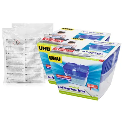 Produktbild von 2x Uhu Air Max Luftentfeuchter Original 450g + 2x Nachfüllbeutel 450g - Spar-se