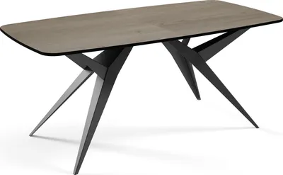 Produktbild von Ausziehbarer Esstisch im Loft-Stil – Rechteckiger Tisch mit Schwarzen Metallbeinen – Industrietisch mit Abgerundeten Ecken – Platzsparender Tisch für 10-14 Personen – 200 bis 280 cm – Braun