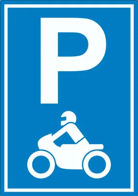 Produktbild von Motorrad Parkplatz Aufkleber Biker Parkplatz A9 (37x52mm)