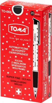 Zdjęcie produktu dla Długopis Superfine aut. 0,5mm czarny (20szt) TOMA