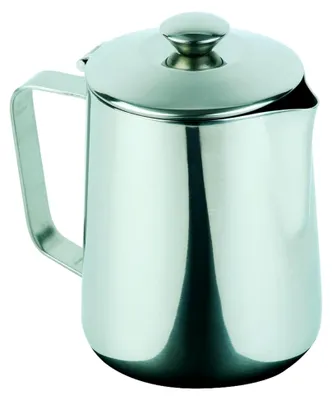 Produktbild von Kaffeekanne/Teekanne, mit Klappdeckel Ø 8 cm, Höhe 11,5 cm, 0,35 Liter, Edelstahl, außen hochglanzpoliert