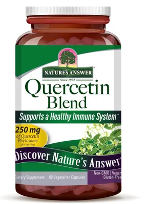 Zdjęcie produktu dla Nature's Answer Quercetin Blend, Kwercetyna, ekstrakt, 250 mg, 60 kapsułek roślinnych
