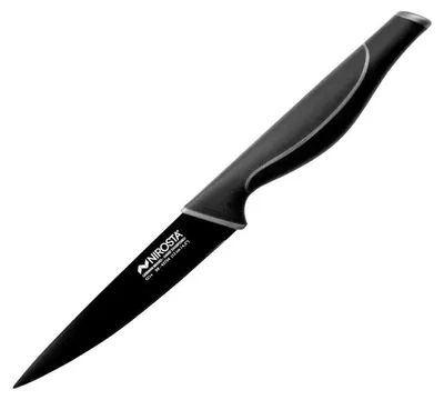 Produktbild von NIROSTA Spickmesser WAVE, Küchenmesser aus Edelstahl mit Soft-Touch Griff, handgeschärfte Klinge mit schwarzer Antihaftbeschichtung, Universal-Messer (Klingenlänge: ca. 12 cm)