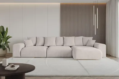 Produktbild von Ecksofa mit Schlaffunktion und Bettkasten ESKAR-L2 - 364x176x72 cm Hellbraun - Corner Sofa Bett Eckcouch Couch L-Form Schlafcouch Ausziehbar Wohnlandschaft Schlafsofa Cauchsofa
