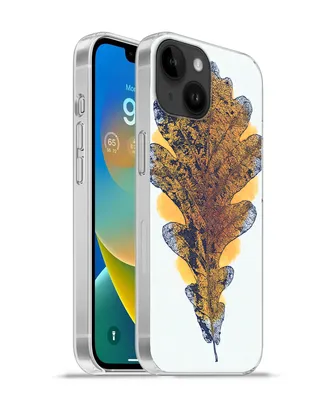 Produktbild von MuchoWow® Handyhülle Schutzhülle Hülle für Apple iPhone 14 - Softcase Aquarell - Orange - Eichenblatt Silikon Softcase Handy Hülle - Mobiltelefonhülle