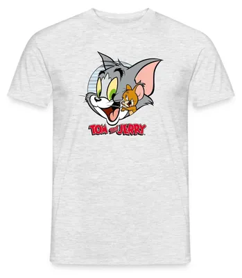 Produktbild von Spreadshirt Tom Und Jerry Verschmust Männer T-Shirt, XXL, Grau meliert