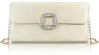 Image de Élégante pochette pour femme, beige, polyester, bandoulière de 100 cm