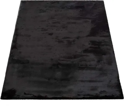 Produktbild von Hochflor Teppich Wohnzimmer Super Softes Kaninchenfell Imitat Kunstfell Schwarz Grösse 200x290 cm
