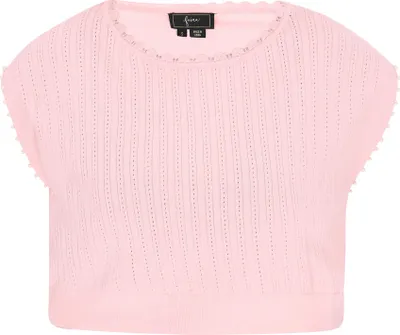 Produktbild von Damen Top mit Rundhalsausschnitt und Flügelärmeln in Rosa, Größe M