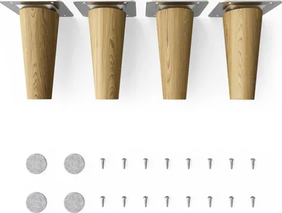 Produktbild von 4x sossai Holzfüße rund - gerade Ausführung 10cm Eiche