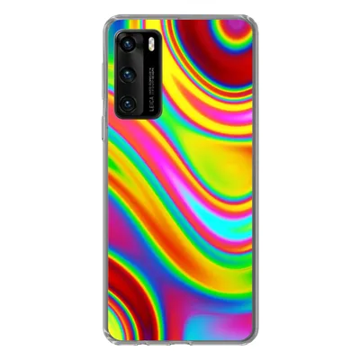 Produktbild von MuchoWow® Handyhülle Schutzhülle Hülle für Huawei P40 Kunst - Wellen - Farben - Psychedelisch Silikon Softcase Handy Hülle - Handytasche