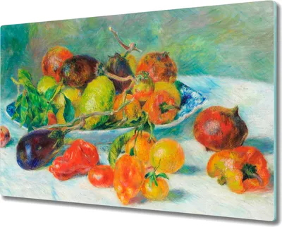 Produktbild von Coloray Schneidebrett Herdabdeckplatte 80x52 cm Kochplattenabdeckung Hackbrett Küchenbrett - Zitrone Obst Gemüse