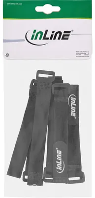 Produktbild von InLine Klettschlaufen 20x200mm, 10er, schwarz, Schwarz, 200 mm, 20 mm, 39 g, 90 mm, 180 mm