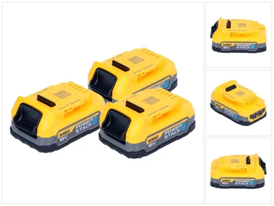 Obrázek produktu pro Sada akumulátorů DeWalt DCBP 034 E3 3x Powerstack 18 V 1,7 Ah / 1700 mAh XR Li-Ion - s indikátorem stavu nabití